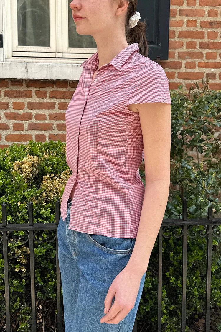 Coastal Charm Plaid Button-Up Shirt