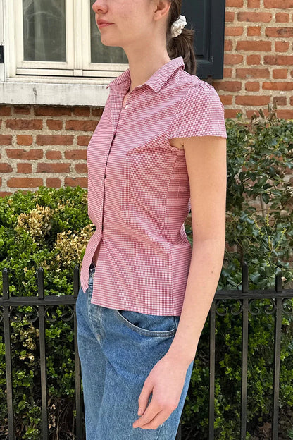 Coastal Charm Plaid Button-Up Shirt