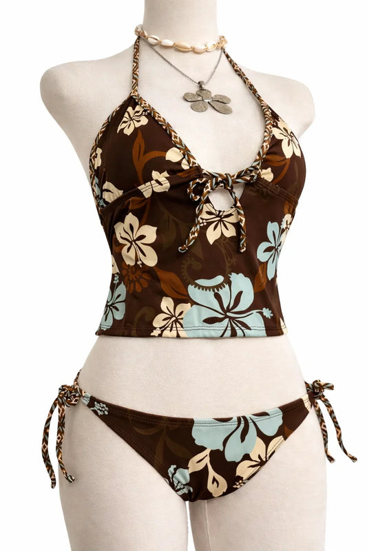 Cocoa Hibiscus Island Tankini Set