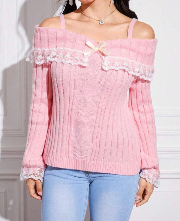 Lace Trim Sweater