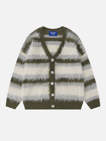 Color Block Horizontal Striped Cardigan