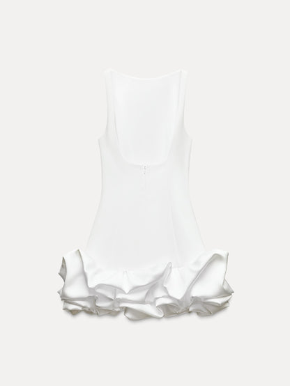 Combination Puff Hem Jumpsuit Dress