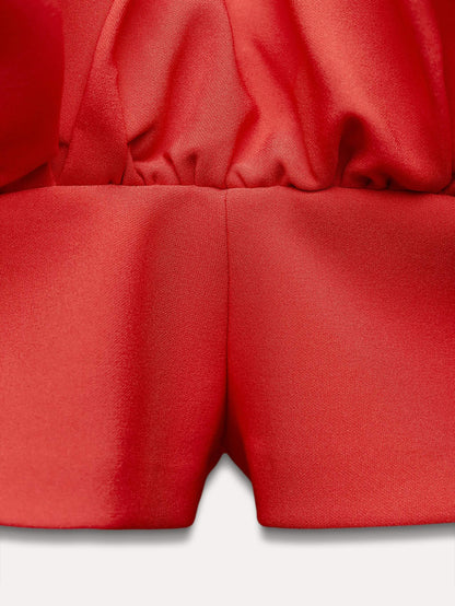 Combination Puff Hem Jumpsuit Dress