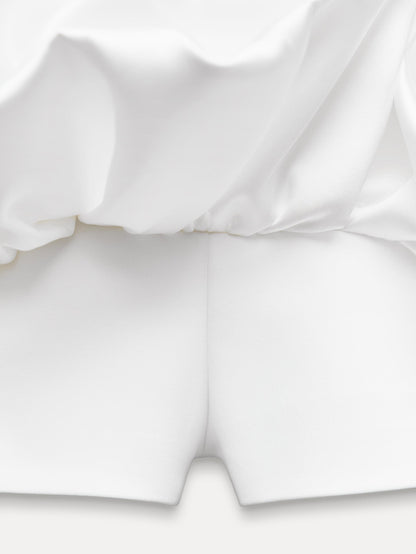 Combination Puff Hem Jumpsuit Dress