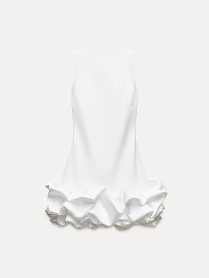 Combination Puff Hem Jumpsuit Dress