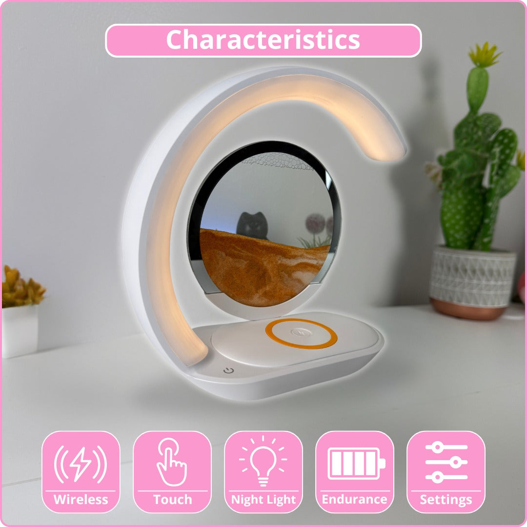 Cresent Hourglass Wireless Charging Lamp