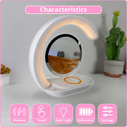 Cresent Hourglass Wireless Charging Lamp