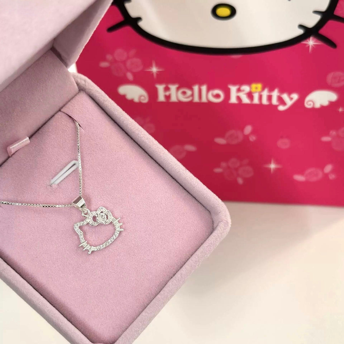 Crystal Hello Kitty Pendant Necklace