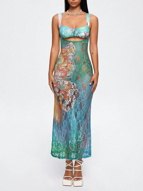 The Santorini Cut-Out Ombré Maxi Dress
