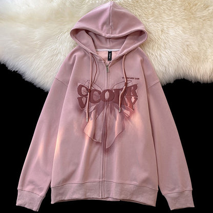 “Corecvry” Bow Oversized Hoodie