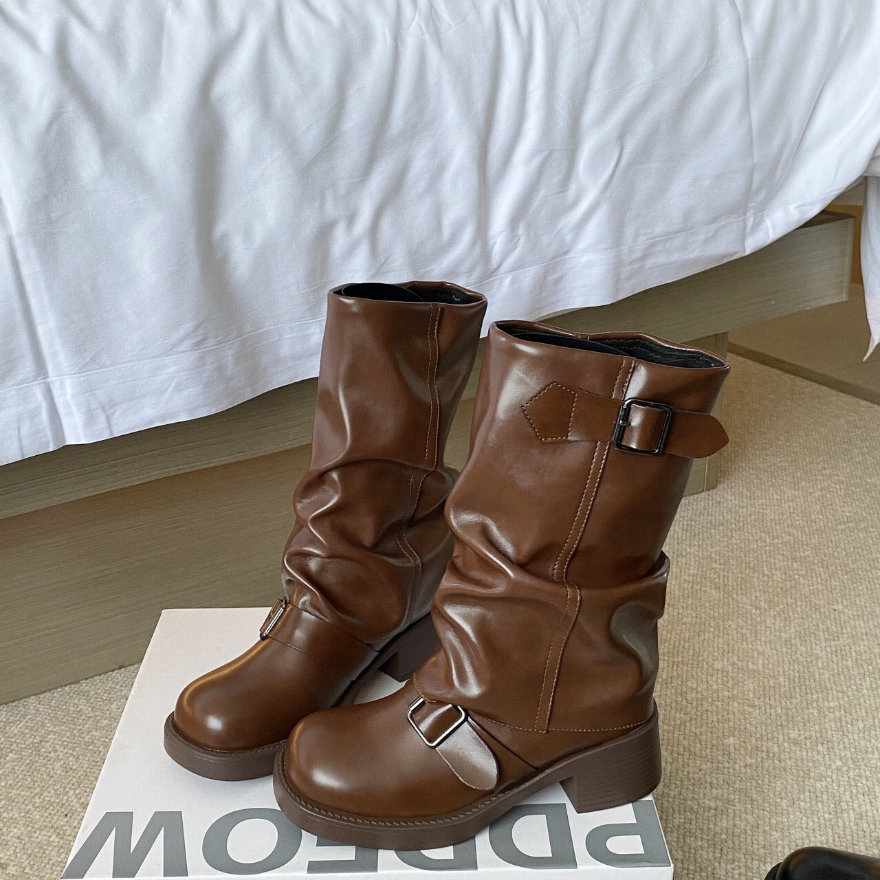 Mathilda Buckle Strap Mid-Calf Boots