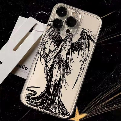 Dark Angel Sketch Clear iPhone Case