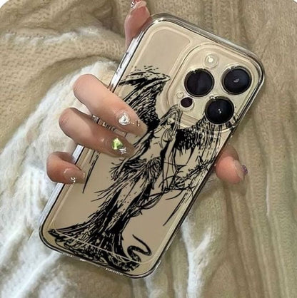 Dark Angel Sketch Clear iPhone Case