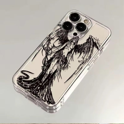 Dark Angel Sketch Clear iPhone Case