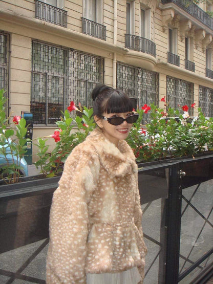 Deer Fawn Faux Fur Jacket