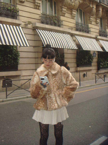 Deer Fawn Faux Fur Jacket