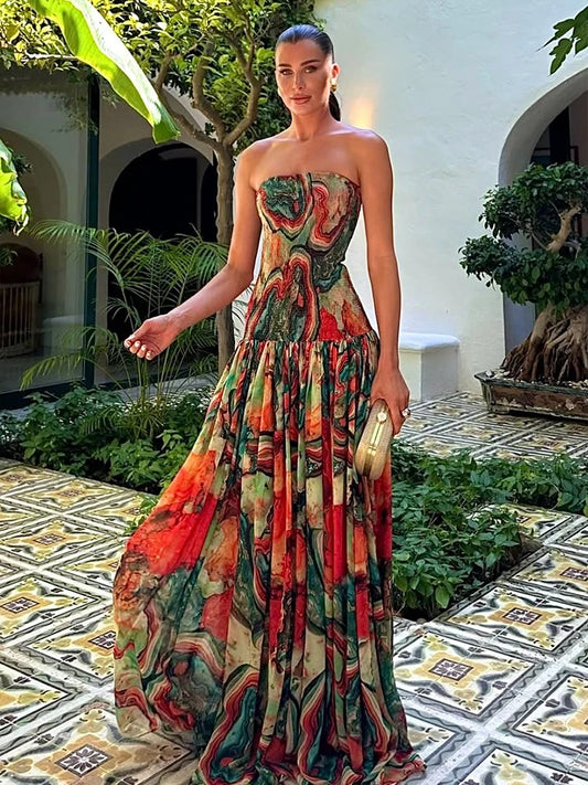 Divine Abstract Maxi Gown