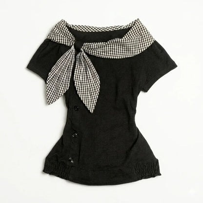 Dorothy Gingham Tie Blouse