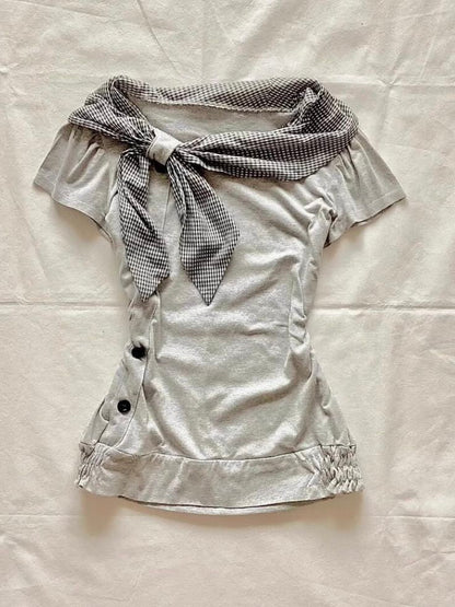 Dorothy Gingham Tie Blouse