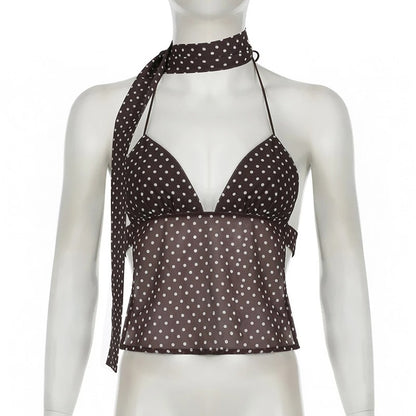 Dot My Darling Backless Halter Top