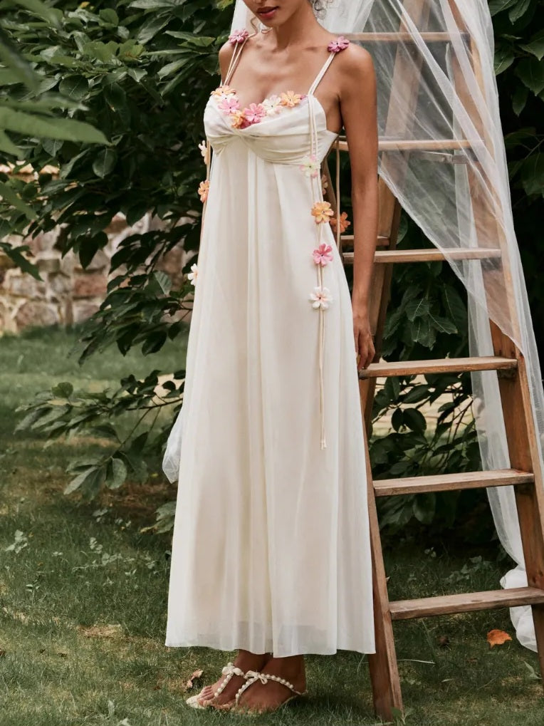 Floral-Appliques Dress