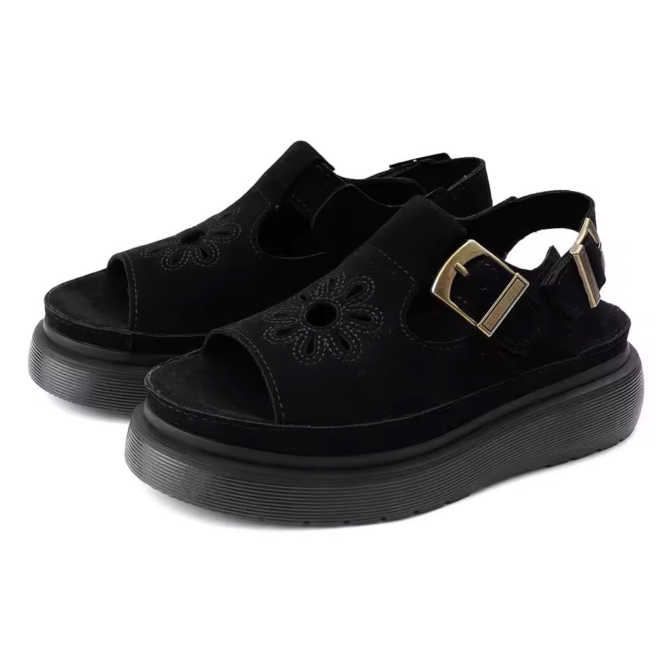 Dunnet Flower Leather Sandals