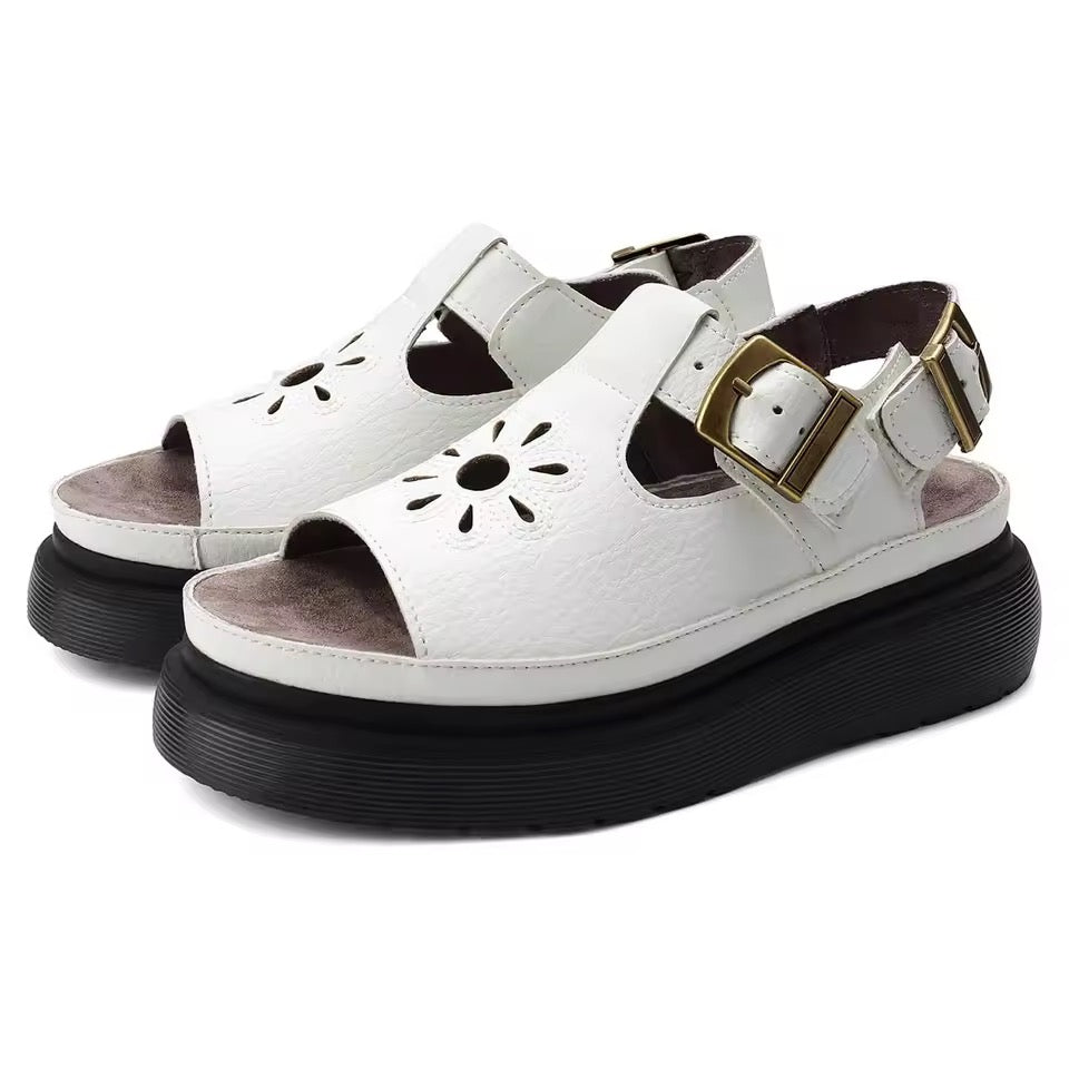 Dunnet Flower Leather Sandals