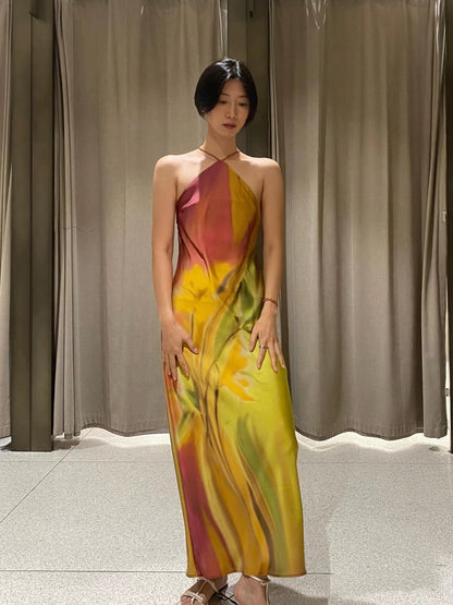 Lily Bloom Halter-Neck Maxi Dress