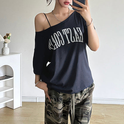 ‘East Coast’ Oversized Off-Shoulder Shirt