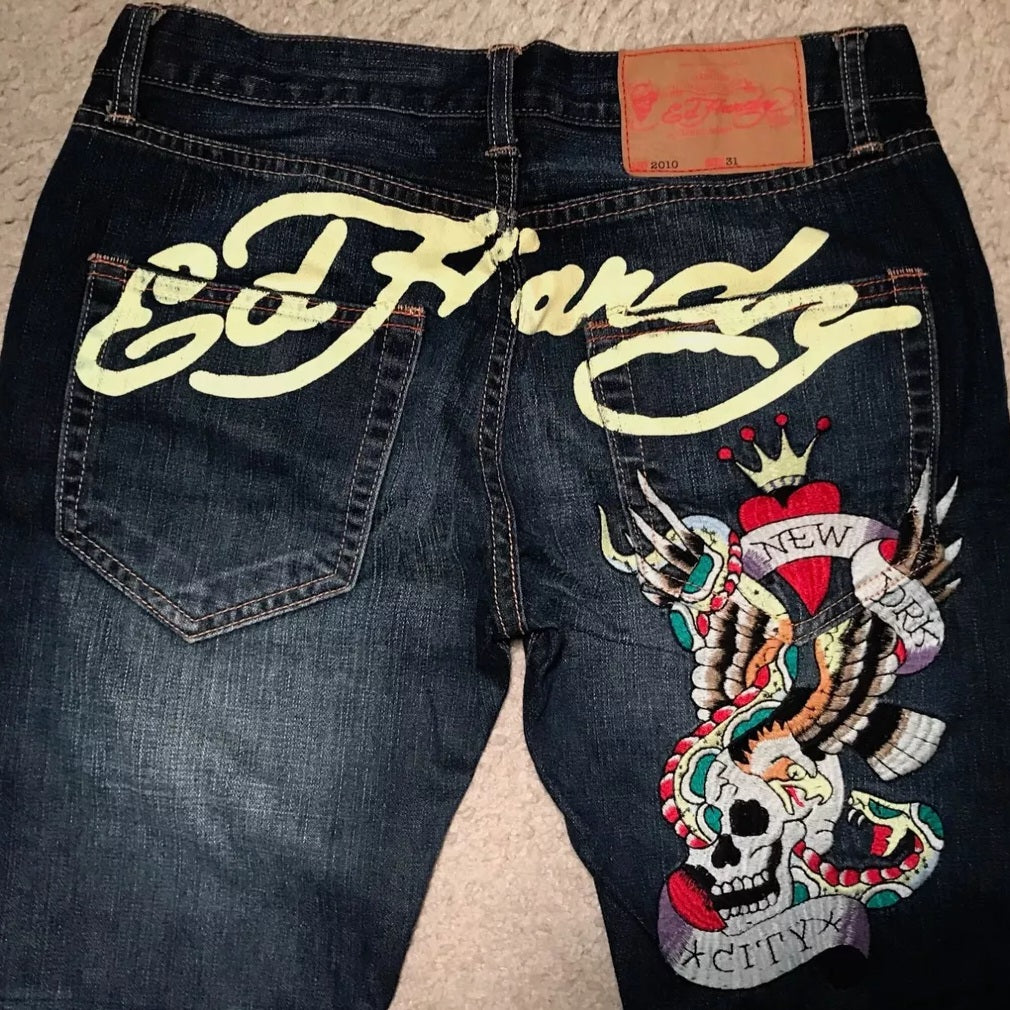 Ed Hardy NYC Graphic Jeans – Luxandluxy
