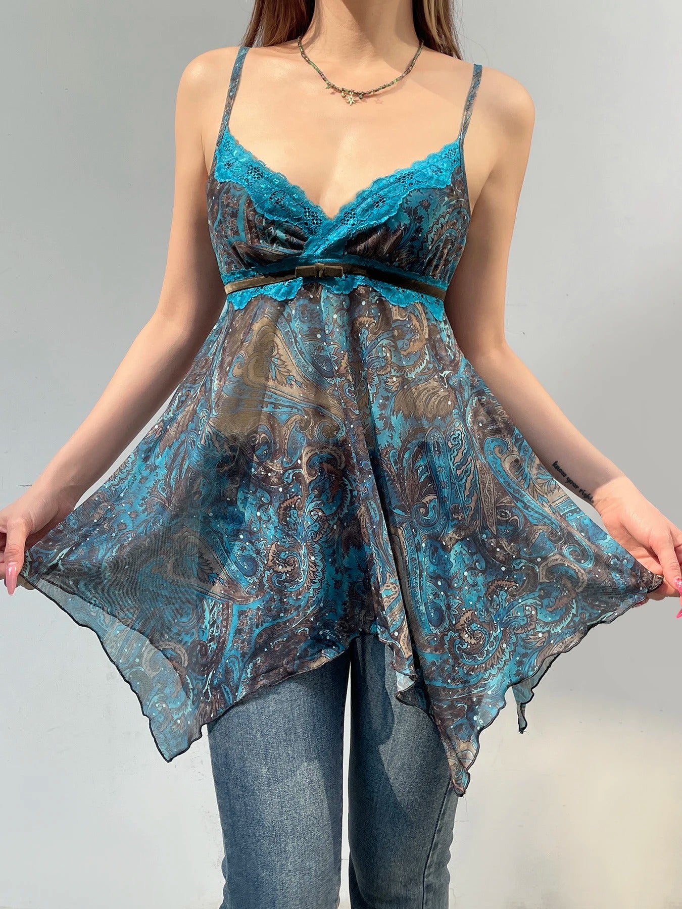 Enchanted in Paisley: Vintage Handkerchief Top