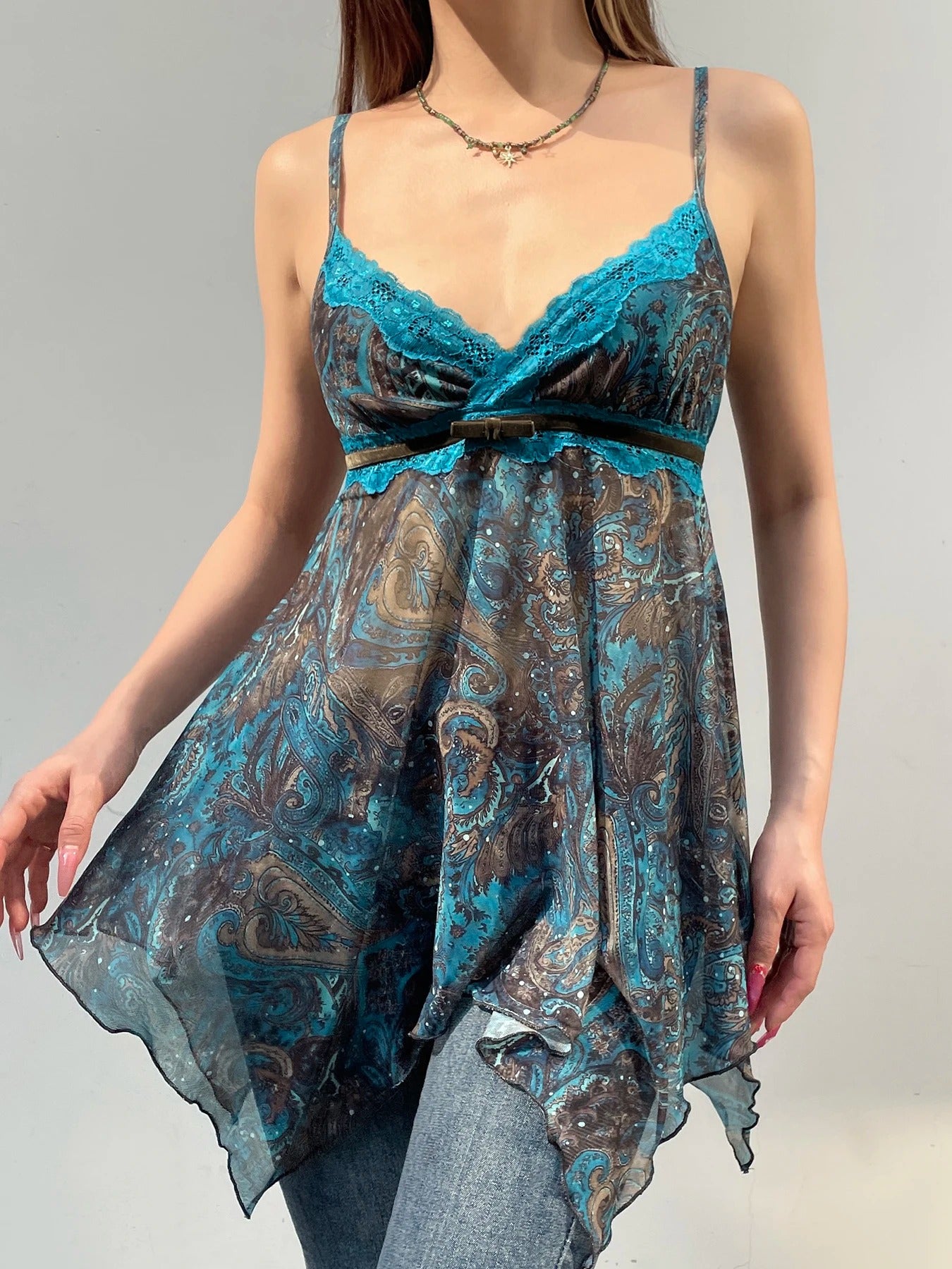 Enchanted in Paisley: Vintage Handkerchief Top