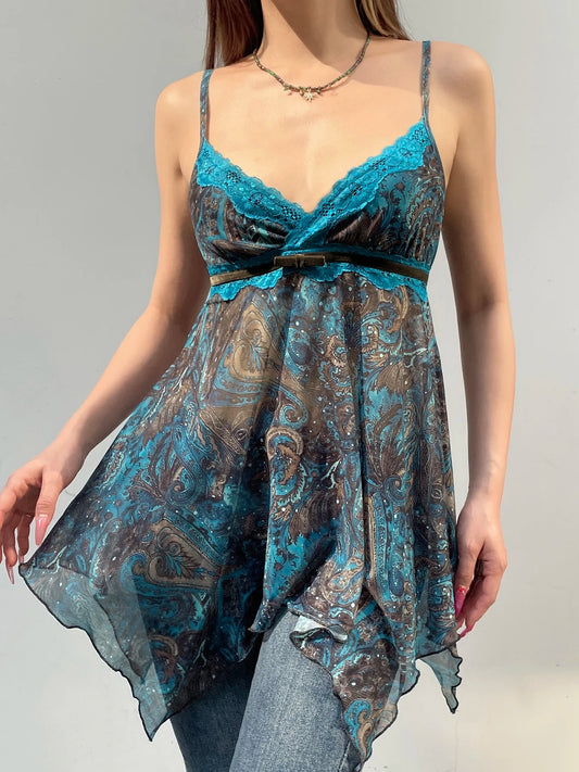 Enchanted in Paisley: Vintage Handkerchief Top