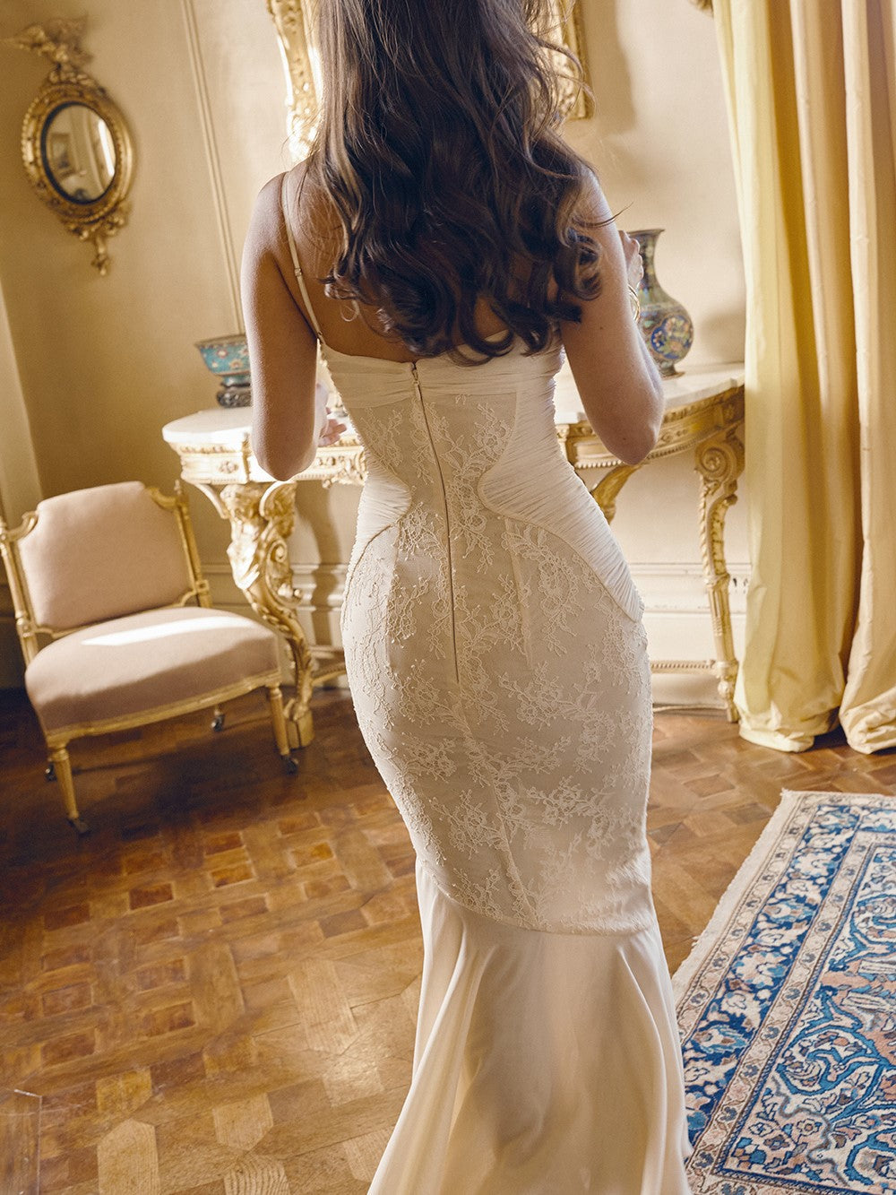 Felicia Vanilla Chiffon & Lace Dress