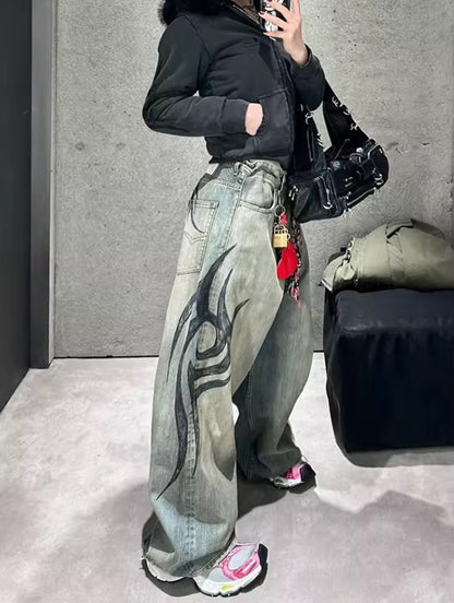 Flame Graffiti Jeans
