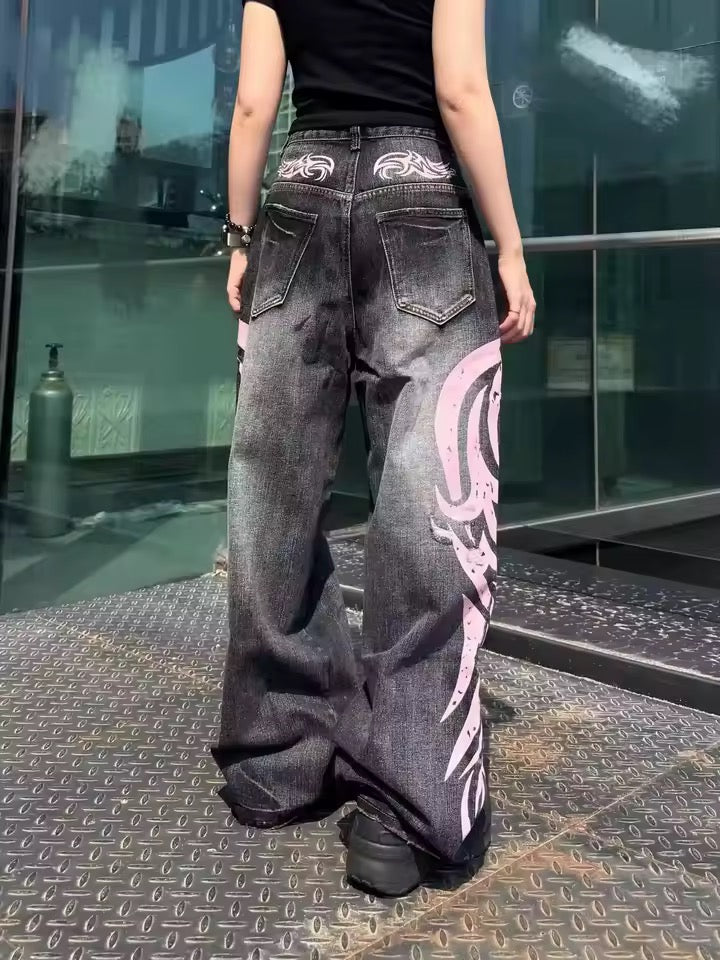Flame Graffiti Jeans