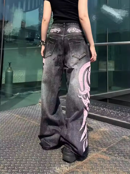 Flame Graffiti Jeans