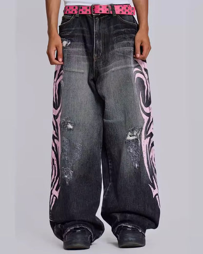 Flame Graffiti Jeans