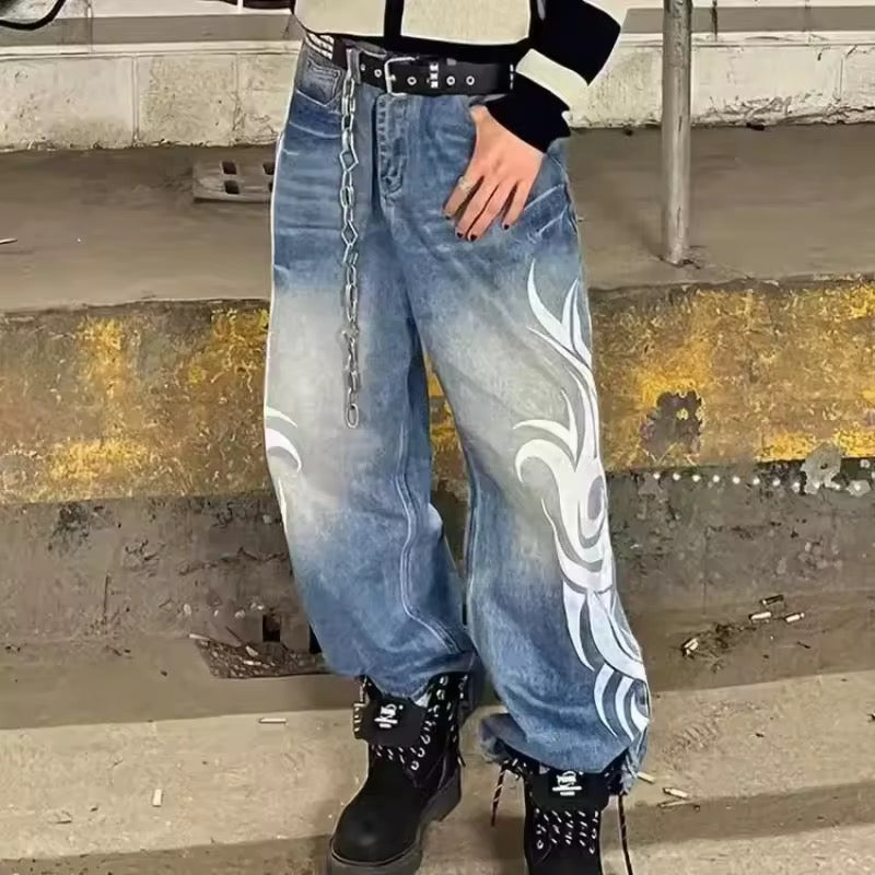 Flame Graffiti Jeans