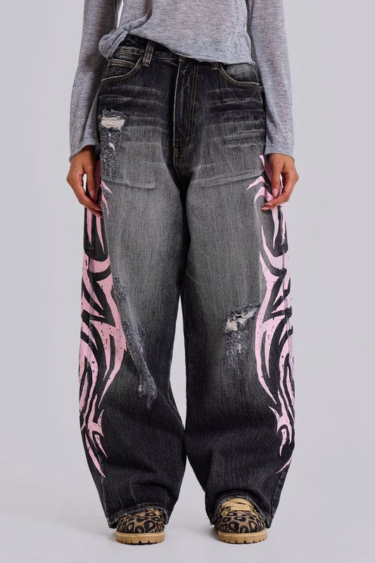 Flame Graffiti Jeans
