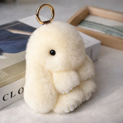 Fluffy Plush Bunny Keychain