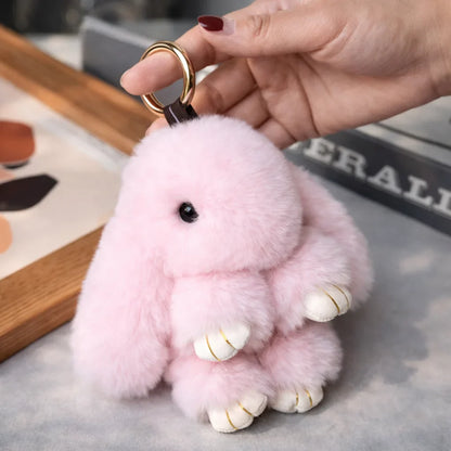 Fluffy Plush Bunny Keychain