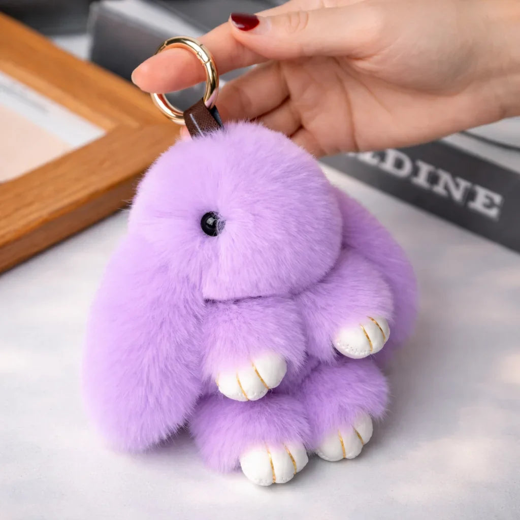 Fluffy Plush Bunny Keychain