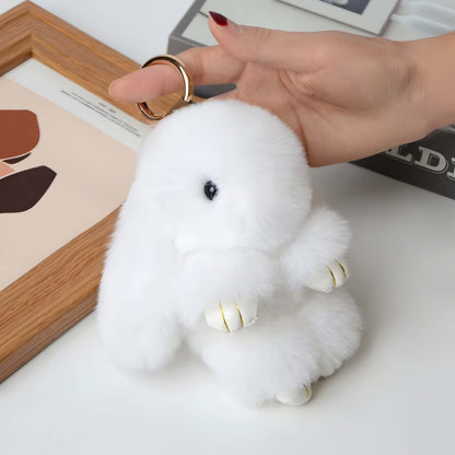Fluffy Plush Bunny Keychain