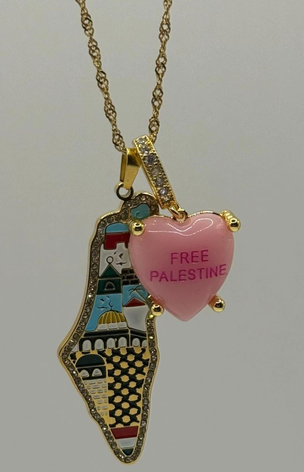 “Free Palestine” Pendant Necklace