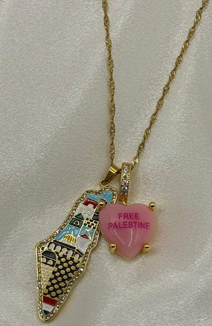 “Free Palestine” Pendant Necklace