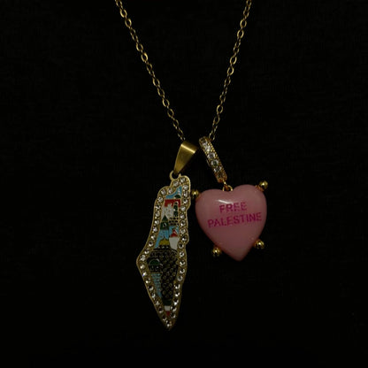 “Free Palestine” Pendant Necklace