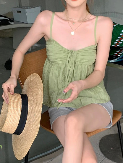 Bethany Tie-Front Mesh Cami Top