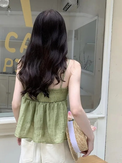 Bethany Tie-Front Mesh Cami Top