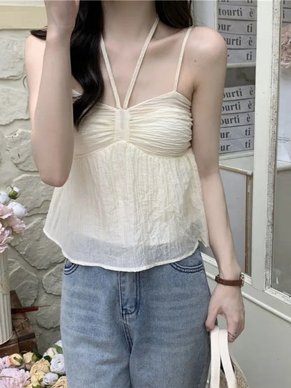 Bethany Tie-Front Mesh Cami Top